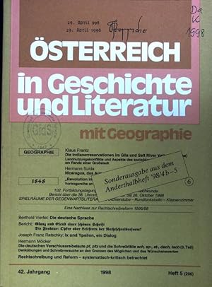 Seller image for Die deutsche Sprache. - in: sterreich in Geschichte und Literatur mit Geographie; 42. Jahrgang, Heft 5; for sale by books4less (Versandantiquariat Petra Gros GmbH & Co. KG)