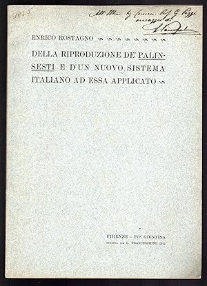 Bild des Verkufers fr Della riproduzione de' Palinsesti e d'un nuovo sistema italiano ad essa applicato zum Verkauf von Sergio Trippini