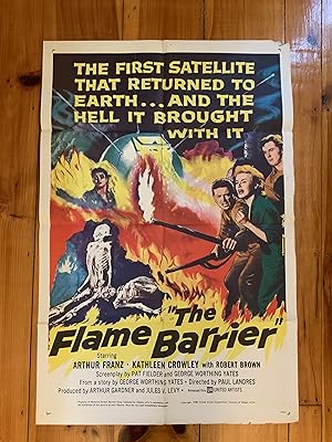 Image du vendeur pour The Flame Barrier One Sheet 1958 Arthur Franz, Kathleen Crowley mis en vente par AcornBooksNH