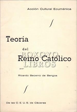 Imagen del vendedor de Teora del Reino Catlico a la venta por Boxoyo Libros S.L.