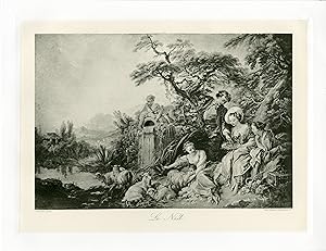 "François BOUCHER : Le Nid" / Phototypie originale d'après un tableau de François BOUCHER (publié...