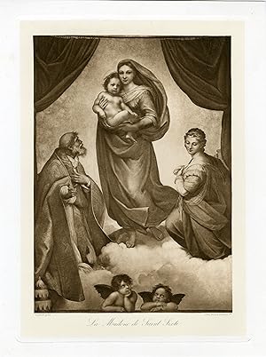 "RAPHAËL : La Madone de Saint Sixte" / Phototypie originale d'après un tableau de RAPHAËL (publié...