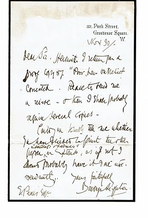 Imagen del vendedor de AUTOGRAPH LETTER SIGNED by the English Politician SIR BALDWYN LEIGHTON, 8TH BARONET addressed to the British Barrister and Historian EDWARD PEARS. a la venta por Blue Mountain Books & Manuscripts, Ltd.