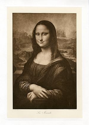 "Léonard de VINCI : LA JOCONDE" / Héliogravure originale d'après un tableau de Léonard de VINCI (...