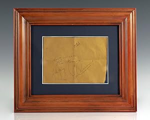 Bild des Verkufers fr Apollo Astronauts Signed Note. zum Verkauf von Raptis Rare Books