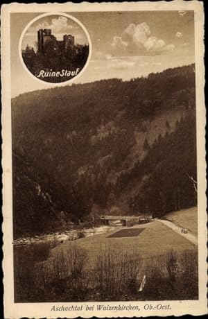 Ansichtskarte / Postkarte Waizenkirchen Oberösterreich, Aschachtal, Burgruine Stauf