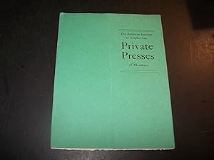 Private Presses of Members