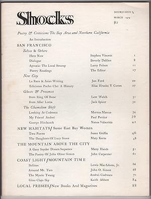 Bild des Verkufers fr Shocks 3 and 4 (Poetry and Criticism: The Bay Area and Northern California, March 1974) zum Verkauf von Philip Smith, Bookseller