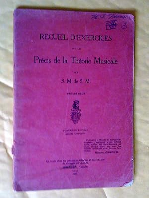 Recueil d'exercices sur le Précis de la théorie musicale, quatrième édition