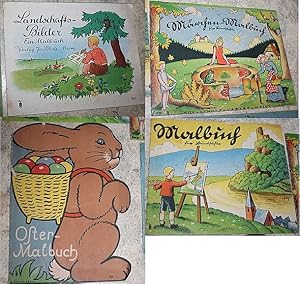 4 Malbücher aus dem Scholz Verlag. : Ostermalbuch; Landschaftsbilder ; Malbuch für Buntstifte; Mä...