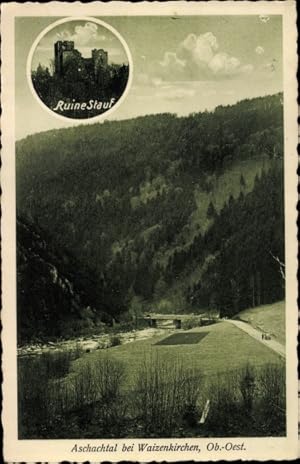 Ansichtskarte / Postkarte Waizenkirchen Oberösterreich, Aschachtal, Burgruine Stauf