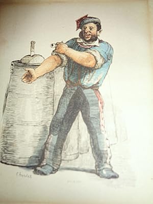 French Sailor. Maritime History. Hand coloured woodcut.