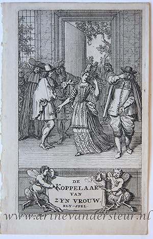 [Antique title page, 1698] De Koppelaar Van Zyn Vrouw: Blyspel, published 1698, 1 p.