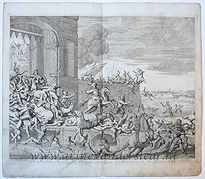 [Antique print, etching] 'De mislukte aanslag des hartogen van Anjou op Antwerpen in den jaare 15...