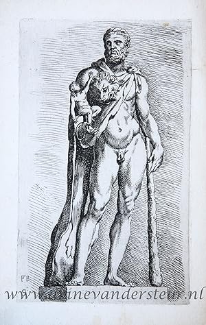 [Antique mythology print, etching] Hercules and Telephus ['Segmenta nobilium signorum et statuaru...