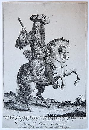 Bild des Verkufers fr [Engraving and etching, gravure en ets] Leopoldus de Eerste door G.G. Roomsch Keijser Gekooren (set: Nineteen equestrian portraits); published ca. 1689 zum Verkauf von Antiquariaat Arine van der Steur / ILAB