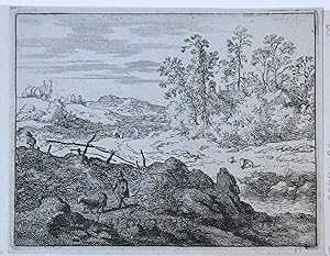 [Antique print, etching] The shepherd and the lamb, published ca. 1631-1675, 1 p.