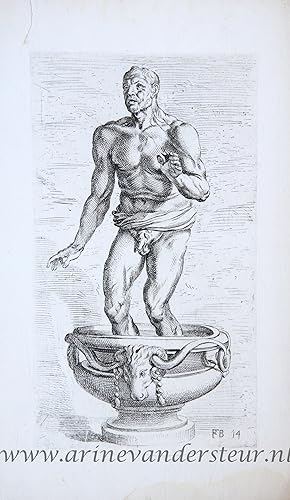 [Antique mythology print, etching] The old fisherman or The death of Seneca ['Segmenta nobilium s...