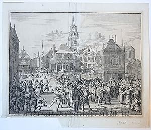 [Antique print, etching] 'D' afbeelding hoe men de Magistraet en Geestelykheyt der stadt Amsterda...