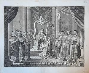 [Antique history print, etching] Amsterdam receives the imperial crown from Emperor Maximilian, p...