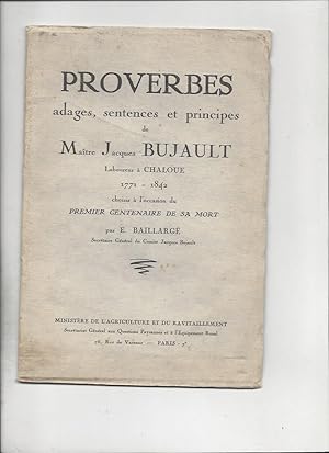 Proverbes adages sentences et principes de maitre jacques bujault laboureur a chaloue