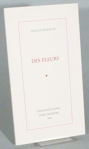 Imagen del vendedor de Des Fleurs. Prsentation d'Alan Jones. a la venta por Patrik Andersson, Antikvariat.
