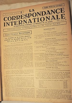 La Correspondance Internationale. Année 1931 reliée