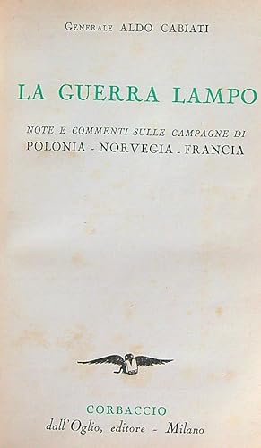 Bild des Verkufers fr La guerra lampo zum Verkauf von Librodifaccia