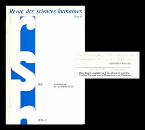 Image du vendeur pour Des fleurs maladives  la chanson simple: Stefan George entre Baudelaire et Verlaine mis en vente par MW Books Ltd.
