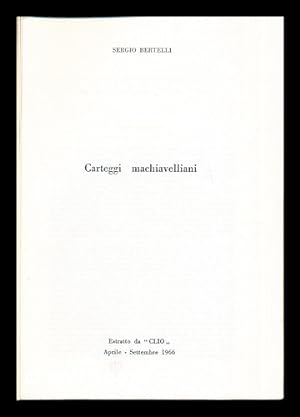 Image du vendeur pour Carteggi Machiavelliani mis en vente par MW Books Ltd.