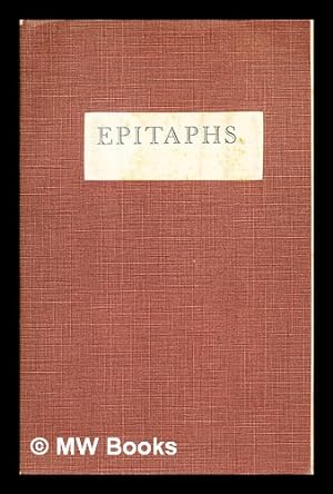 Seller image for Epitaphs for sale by MW Books Ltd.