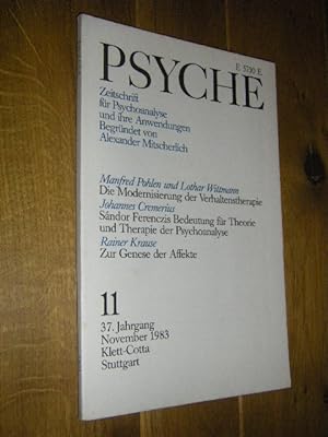 Psyche. Zeitschrift für Psychoanalyse und ihre Anwendungen. Heft 11, 37. Jahrgang, November 1983