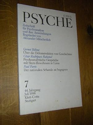 Psyche. Zeitschrift für Psychoanalyse und ihre Anwendungen. Heft 7, 44. Jahrgang, Juli 1990