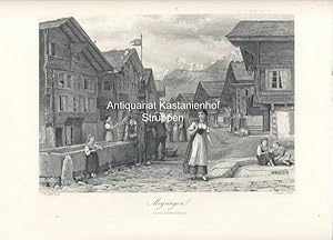 Bild des Verkufers fr Meyringen. - Original-Stahlstich,Cassell, Petter & Galpin zum Verkauf von Antiquariat Kastanienhof