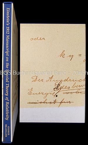 Bild des Verkäufers für Einstein's 1912 manuscript on the special theory of relativity. A facsimile. zum Verkauf von EOS Buchantiquariat Benz