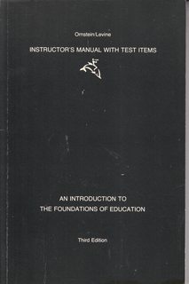 Seller image for Instructors manual with test items: An introduction to the foundations of education for sale by Never Too Many Books