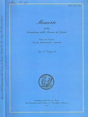 Seller image for Memorie della Accademia delle Scienze di Torino. Classe di Scienze fisiche, Matematiche e Naturali. Serie V, volume 29 for sale by Biblioteca di Babele