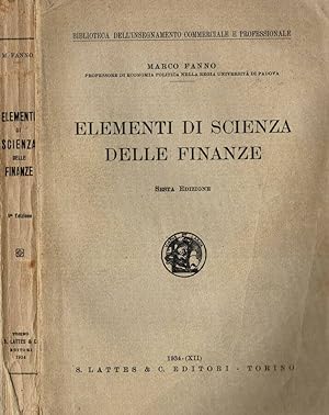 Bild des Verkufers fr Elementi di scienza delle finanze zum Verkauf von Biblioteca di Babele