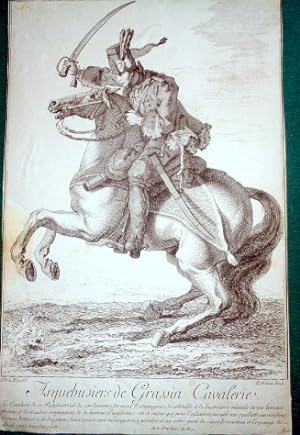 Arquebusiers de Grassin Cavalerie. Copper etching. 1748.