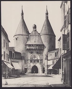 Riesen-Ansichtskarte Nancy, Porte de la Craffe, Vorplatz mit Ladengeschäften