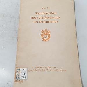 Bild des Verkufers fr (Rerum Orientalium) . Rundschreiben ber die Frderung der Orientkunde. (8. Sept.1928 . ) lat.-dt. zum Verkauf von Antiquariat Bookfarm