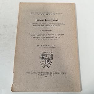 Seller image for Judicial exceptions. Canonical commentary with historical synopsis and historical notes. for sale by Antiquariat Bookfarm