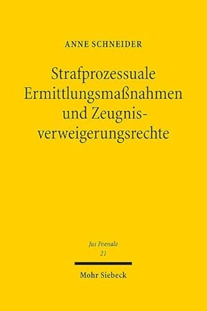 Seller image for Strafprozessuale Ermittlungsmanahmen und Zeugnisverweigerungsrechte for sale by Rheinberg-Buch Andreas Meier eK