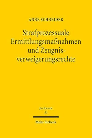 Seller image for Strafprozessuale Ermittlungsmanahmen und Zeugnisverweigerungsrechte for sale by BuchWeltWeit Ludwig Meier e.K.