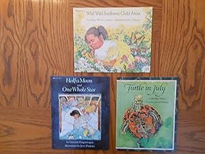 Seller image for Illustrator Jerry Pinkney Three (3) Trade Paperback Book Lot, including: Half a Moon and One Whole Star; Wild Wild Sunflower Child Anna, and; Turtle in July. for sale by Clarkean Books