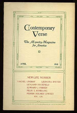 Immagine del venditore per Contemporary Verse: April 1918 venduto da Between the Covers-Rare Books, Inc. ABAA