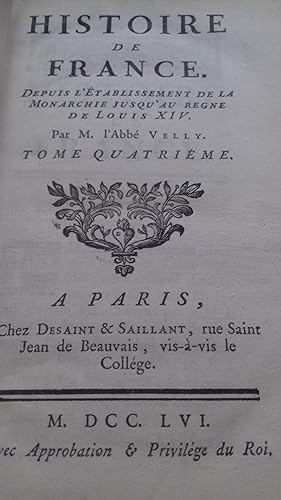 Imagen del vendedor de histoire de france depuis l'tablissement de la monarchie jusqu'au rgne de LOUIS XIV a la venta por MBLIVRES