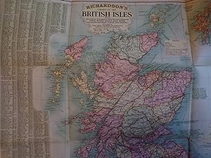 Richardson's Chart of the British Isles giving Railways, Steamship Routes with distances, Ports, ...