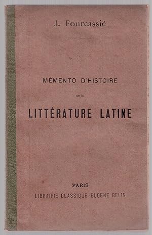 Seller image for Mmento d'histoire de la littrature latine for sale by LibrairieLaLettre2