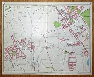 Antique Map HARROW on the Hill, KENTON, KINGSBURY, Burnt Oak, street plan,1930